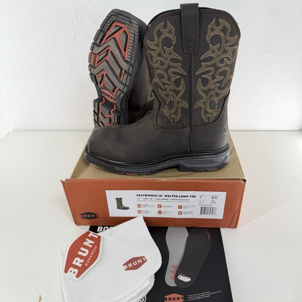 Brunt Workwear 10' VASTBINDER Welted Comp Toe Mens Size 7 Worn Once EXCELLENT